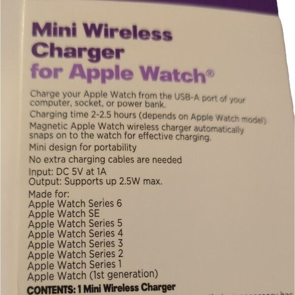 NEW Infinitive Mini Wireless Charger for Apple Watch 1/2/3/4/5/6/SE White - NIP - Picture 6 of 8